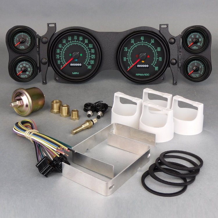 69670-01 1969 Series Direct-Fit Gauge Kit, Chevy Camaro 70-78, Black