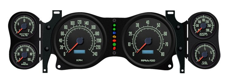 69670-01M Performance Ii Series Direct-Fit Gauge Kit, Chevy Camaro 70-78, Black