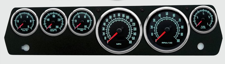 69677-01 1969 Series Direct-Fit Gauge Kit, Chrysler A-Body 67-70, Black