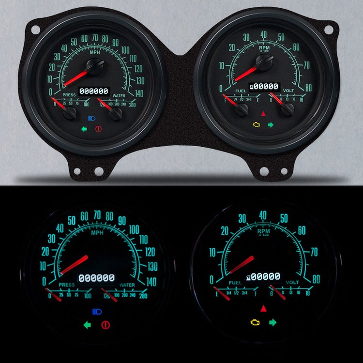 69691-02 1969 Series Direct-Fit Gauge Kit, Pontiac Firebird 69, Beige