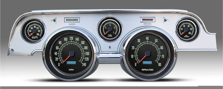 69727-30M 1969 Series Direct-Fit Gauge Kit, Ford Mustang 67-68