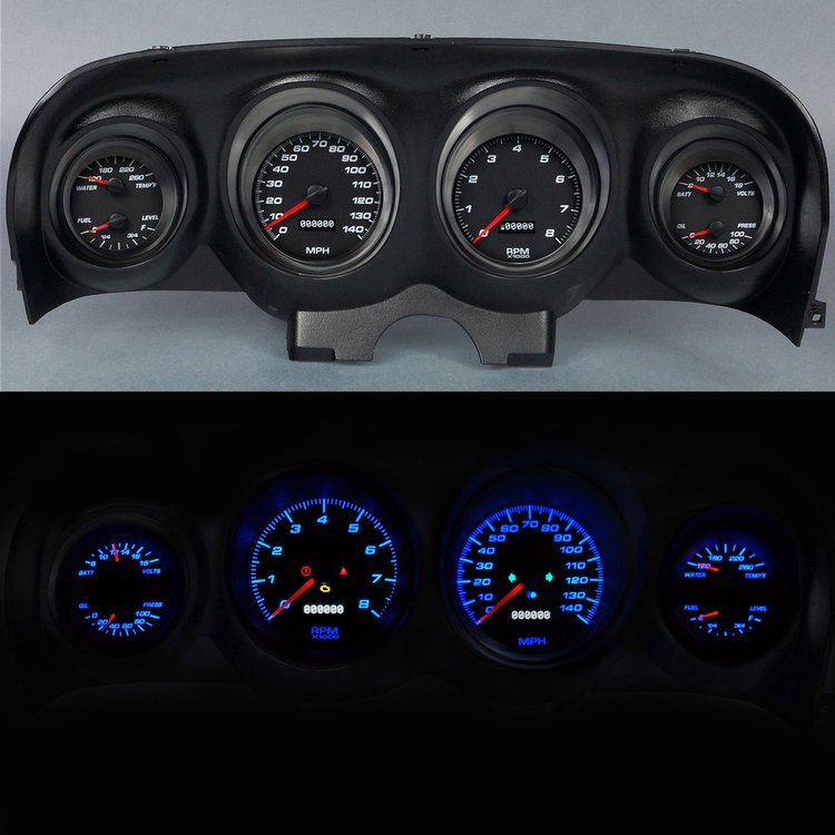 69790-01 Performance Ii Series Direct-Fit Gauge Kit, Ford Mustang, Black