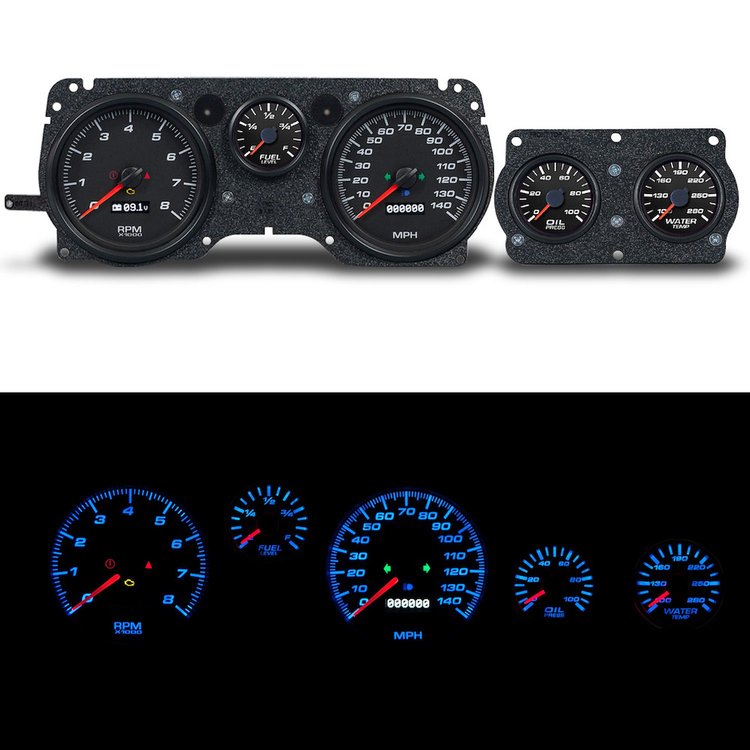 71026-01 Performance Ii Series Direct-Fit Gauge Kit, Pontiac Firebird 70-81, Black