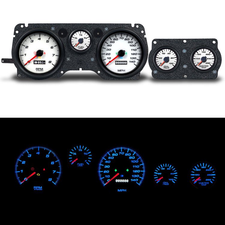 71026-03 Performance Ii Series Direct-Fit Gauge Kit, Pontiac Firebird 70-81, White