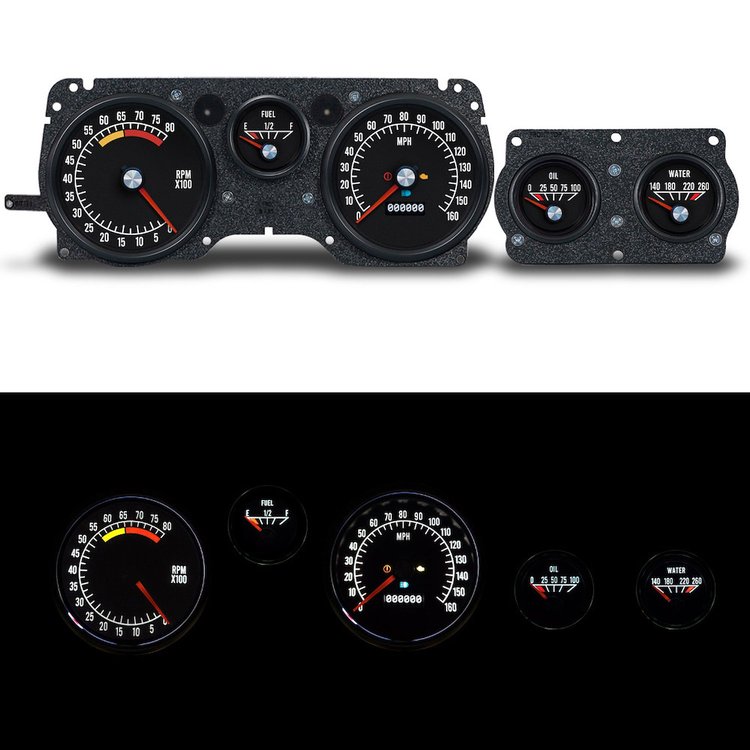 71081-01 Retro Series Direct-Fit Gauge Kit, Pontiac Firebird 70-81, Black