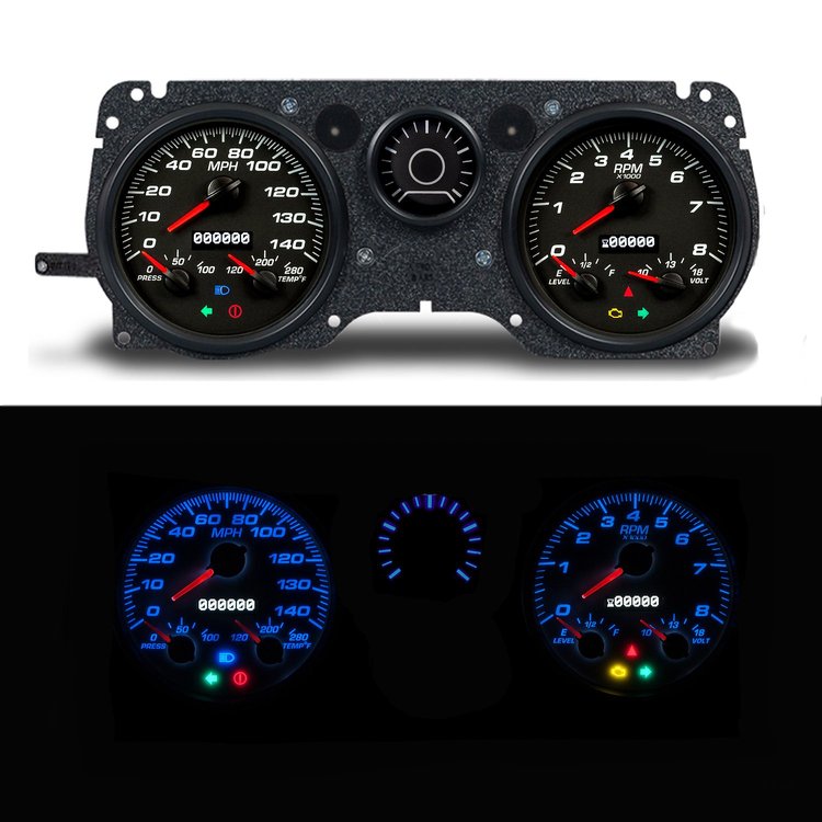 71116-07 Performance Ii Series Direct-Fit Gauge Kit, Pontiac Firebird, Black