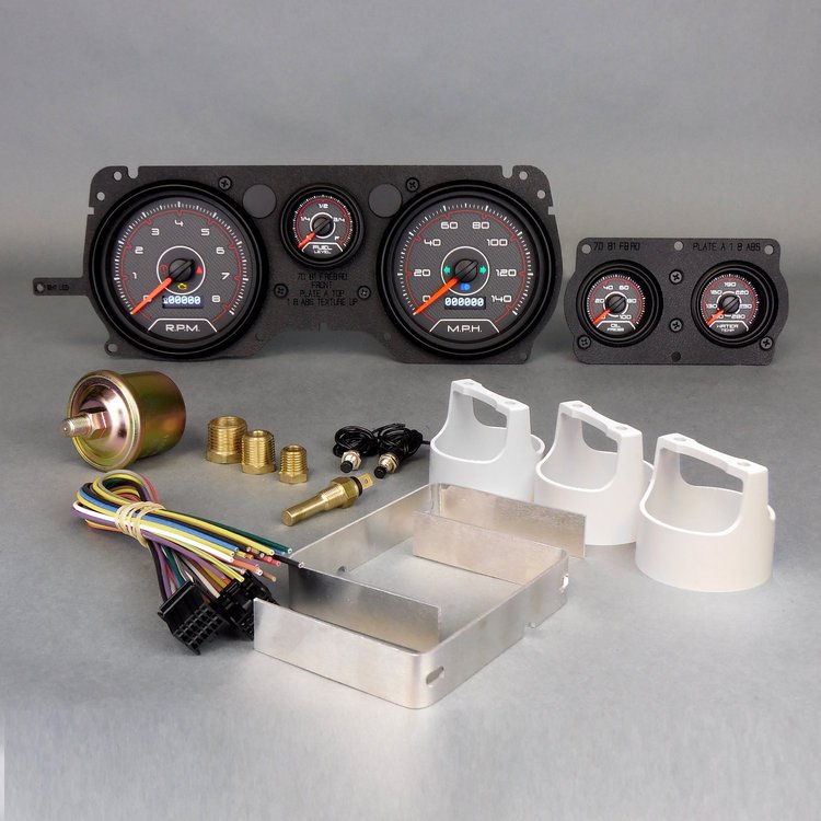 71126-01 CFR Redline Series Direct-Fit Gauge Kit, Pontiac Firebird 70-81, Black