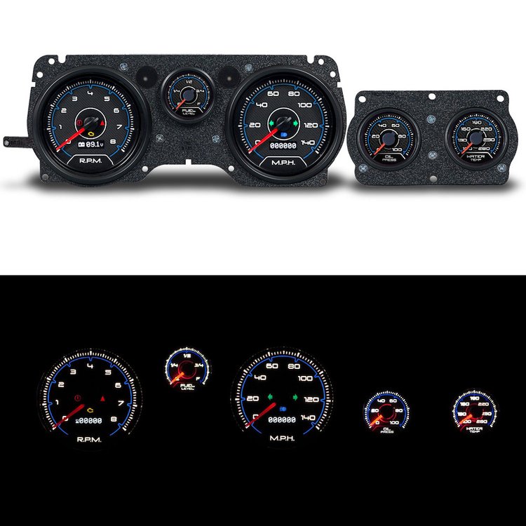71126-05 CFR Redline Series Direct-Fit Gauge Kit, Pontiac Firebird 70-81, Blue