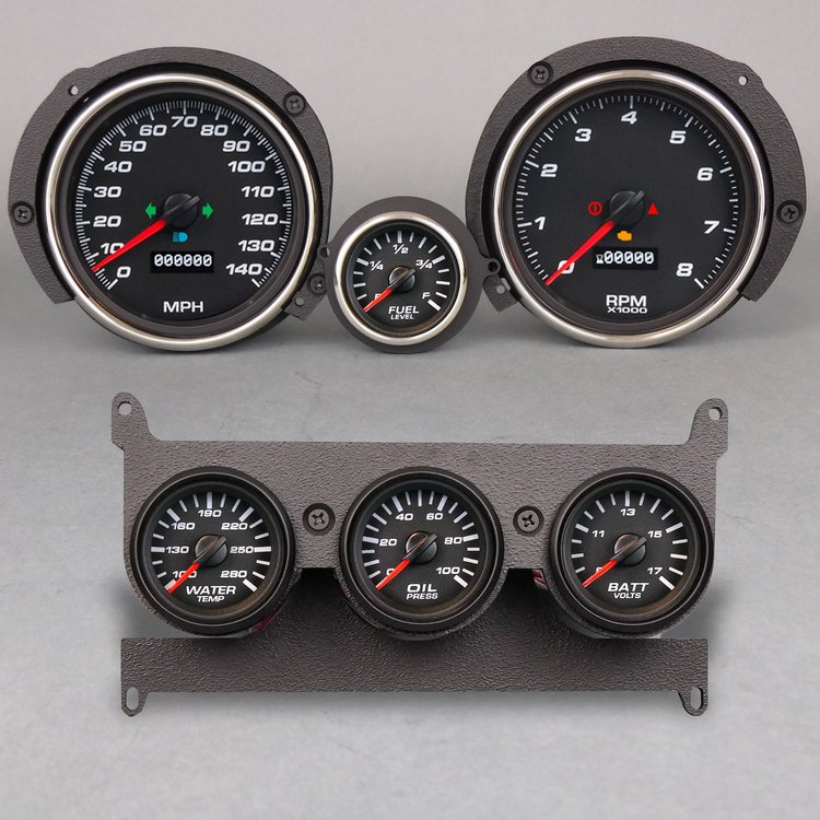 71200-01 Performance Ii Series Direct-Fit Gauge Kit, Ford Mustang, Black