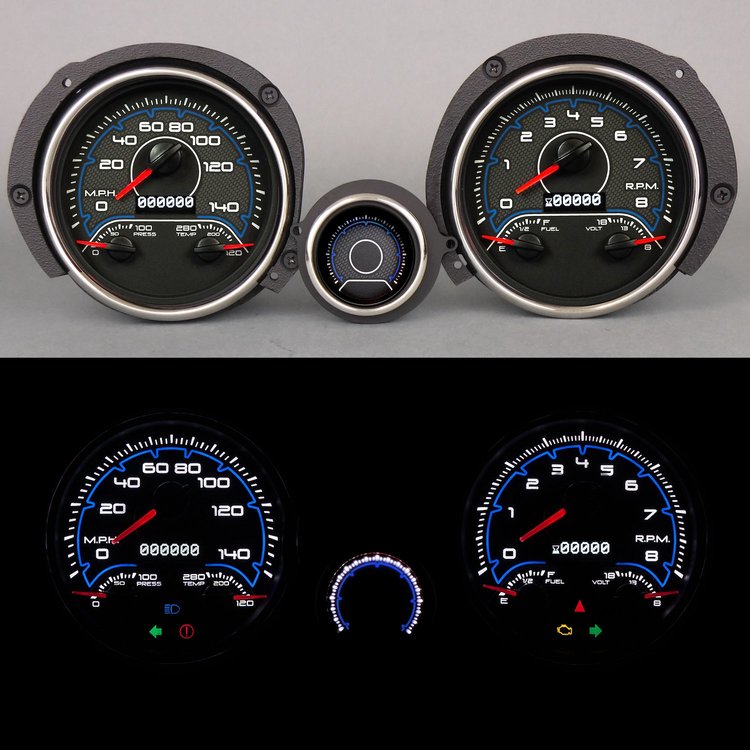 71300-05 CFR Series Direct-Fit Gauge Kit, Ford Mustang, Blue