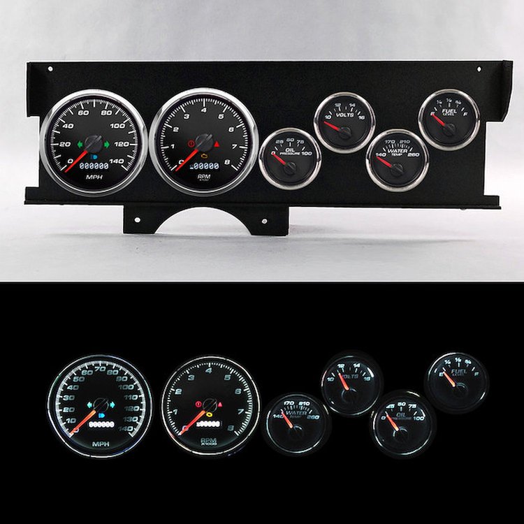 72010-01 Performance Series Direct-Fit Gauge Kit, Chevy Malibu 70-72, Black