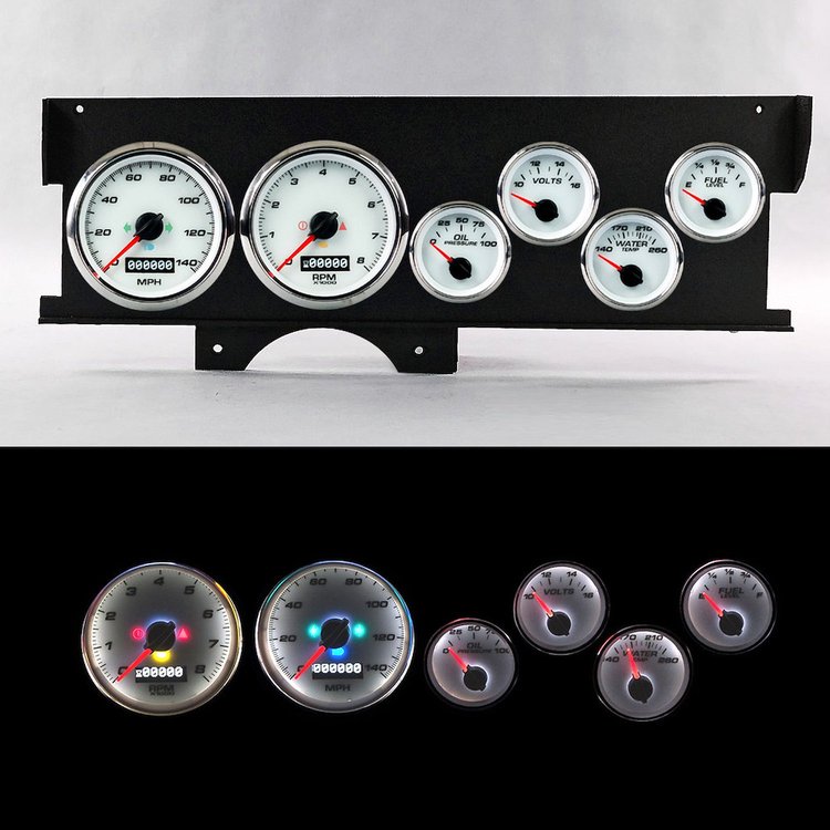72010-03 Performance Series Direct-Fit Gauge Kit, Chevy Malibu 70-72, White