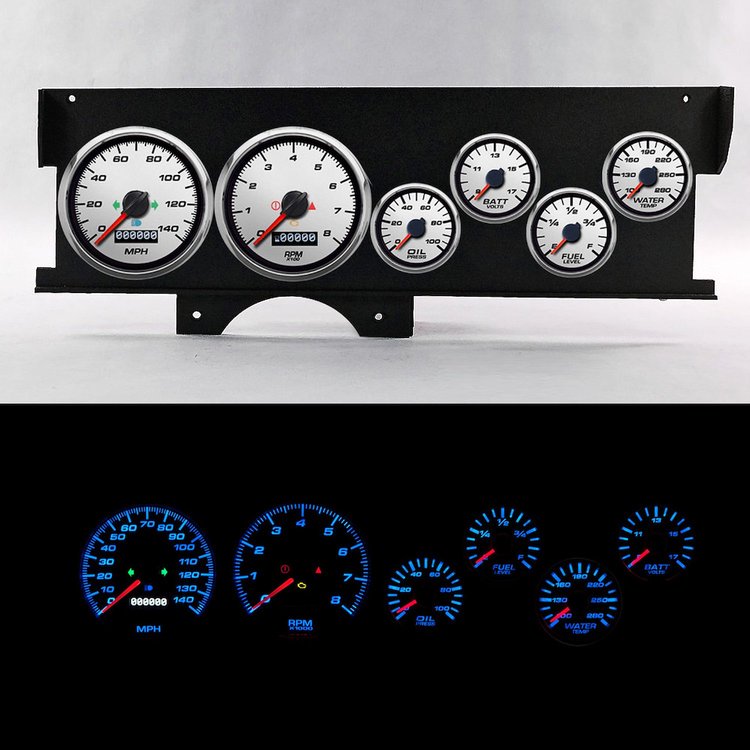72020-03 Performance Ii Series Direct-Fit Gauge Kit, Chevy Malibu 70-72, White