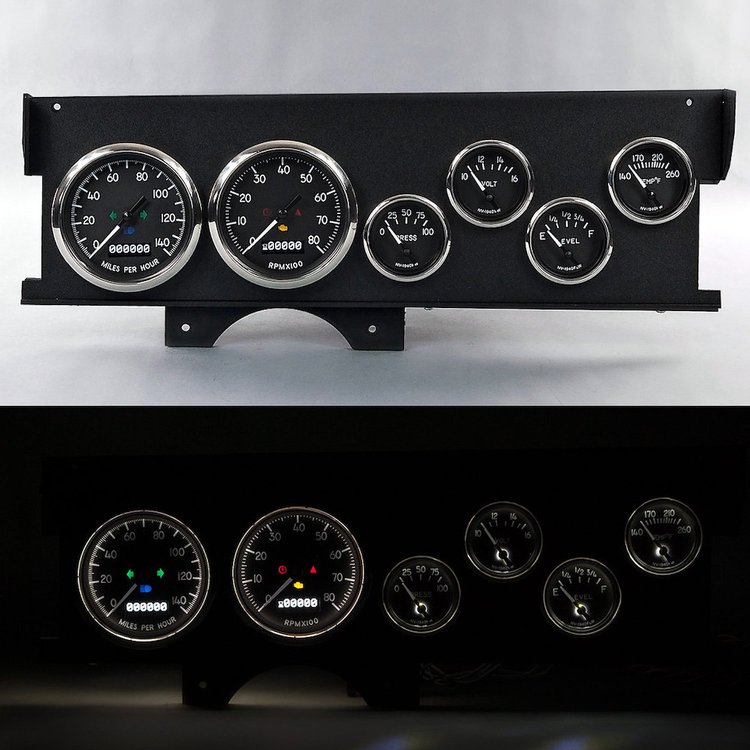 72040-03 1940 Series Direct-Fit Gauge Kit, Chevy Malibu 70-72, White