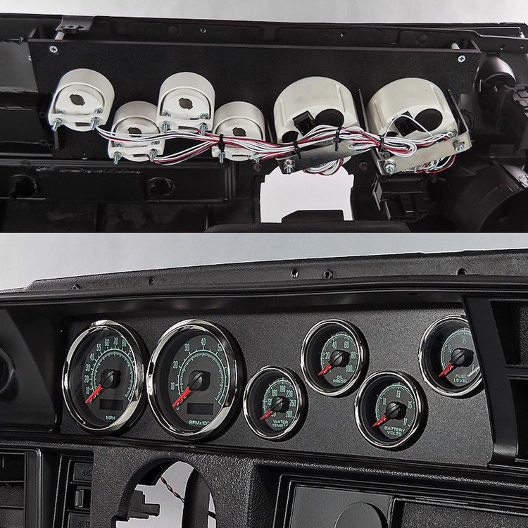 72067-01 1967 Series Direct-Fit Gauge Kit, Chevy Malibu 70-72, Black