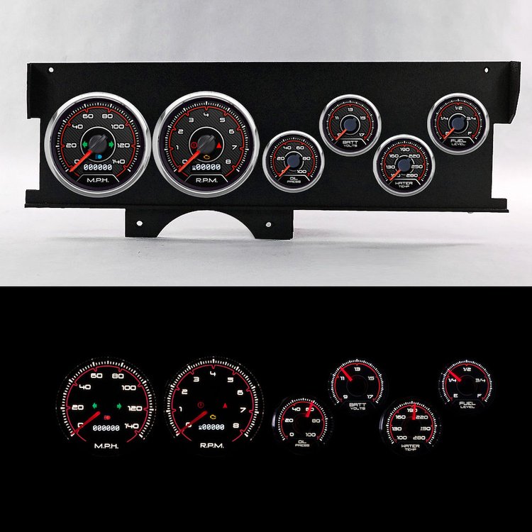 72200-01 CFR Redline Series Direct-Fit Gauge Kit, Chevy Malibu 70-72, Black