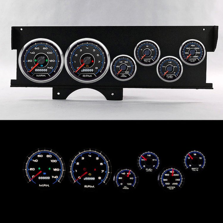 72200-05 CFR Redline Series Direct-Fit Gauge Kit, Chevy Malibu 70-72, Blue