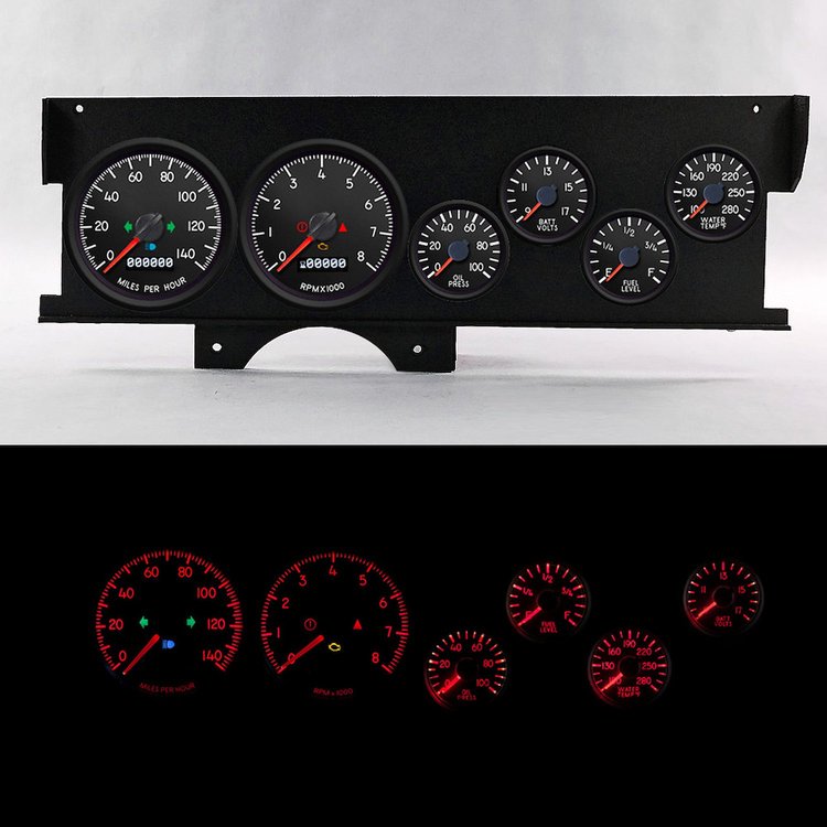 72440-01 Aviator Series Direct-Fit Gauge Kit, Chevy Malibu 70-72, Black