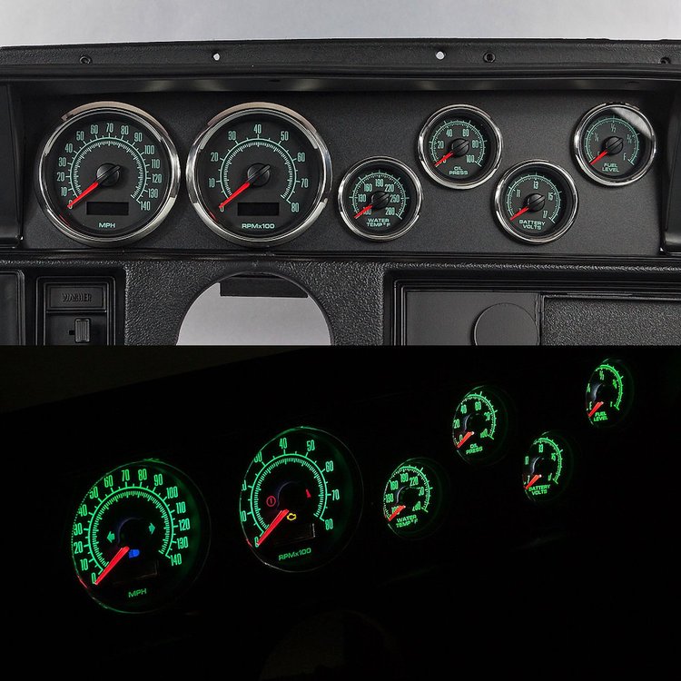 72690-01 1969 Series Direct-Fit Gauge Kit, Chevy Malibu 70-72, Black
