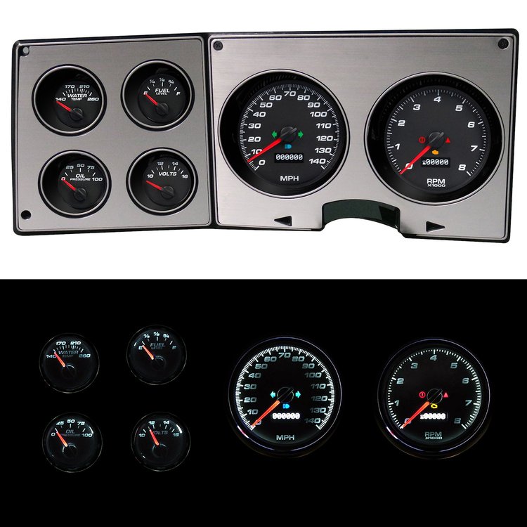 73016-01 Performance Series Direct-Fit Gauge Kit, Chevy Truck 73-87, Black