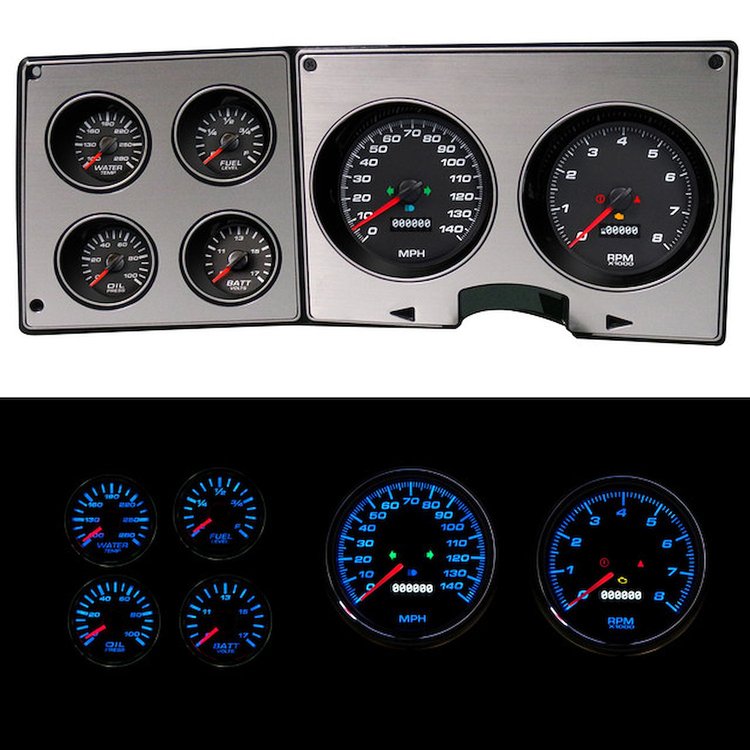 73026-01 Direct-Fit Gauge Kit, Chevy Truck 73-87, Black
