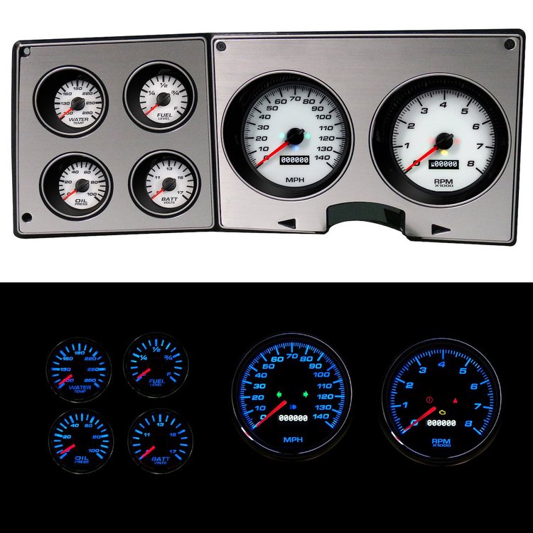 73026-03 Performance Ii Series Direct-Fit Gauge Kit, Chevy Truck 73-87, White