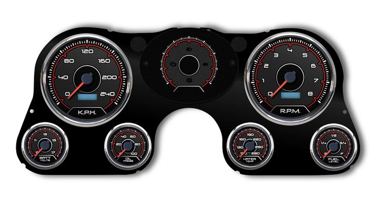 73201-01M CFR Redline Series Direct-Fit Gauge Kit, Chevy Truck 67-72, Black