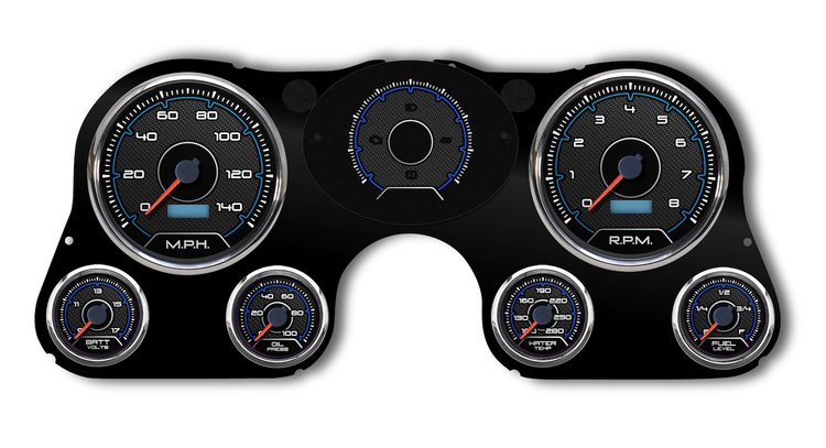 73201-05 CFR Redline Series Direct-Fit Gauge Kit, Chevy Truck 67-72, Blue