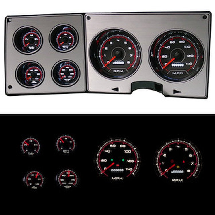 73206-01 CFR Redline Series Direct-Fit Gauge Kit, Chevy Truck 73-87, Black