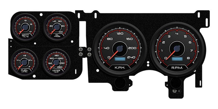 73206-01M CFR Redline Series Direct-Fit Gauge Kit, Chevy Truck 73-87, Black