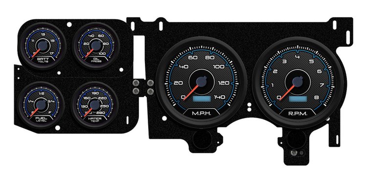 73206-05 CFR Redline Series Direct-Fit Gauge Kit, Chevy Truck 73-87, Blue
