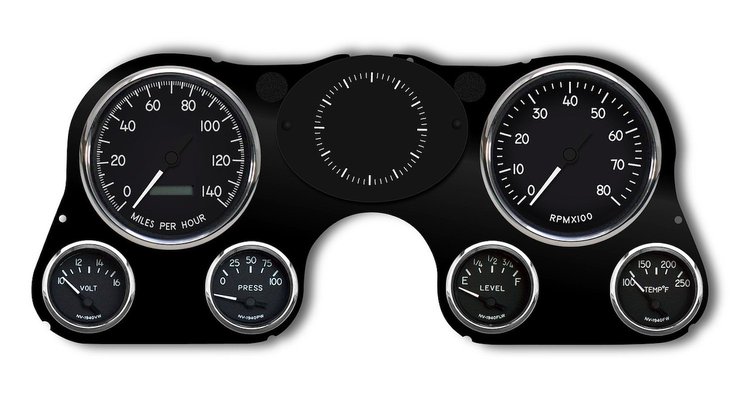 73401-01 1940 Series Direct-Fit Gauge Kit, Chevy Truck 67-72, Black