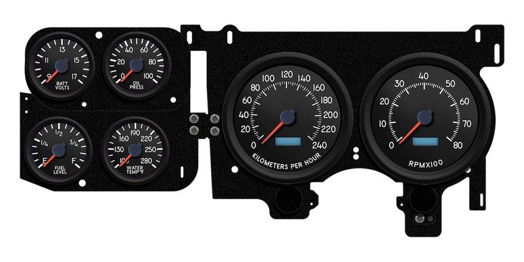 73446-01M CFR Redline Series Direct-Fit Gauge Kit, Chevy Truck 73-87, Black