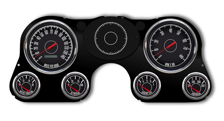 73671-01 1967 Series Direct-Fit Gauge Kit, Chevy Truck 67-72, Black