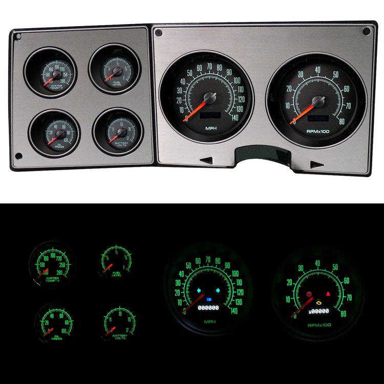 73696-01 1969 Series Direct-Fit Gauge Kit, Chevy Truck 73-87, Black