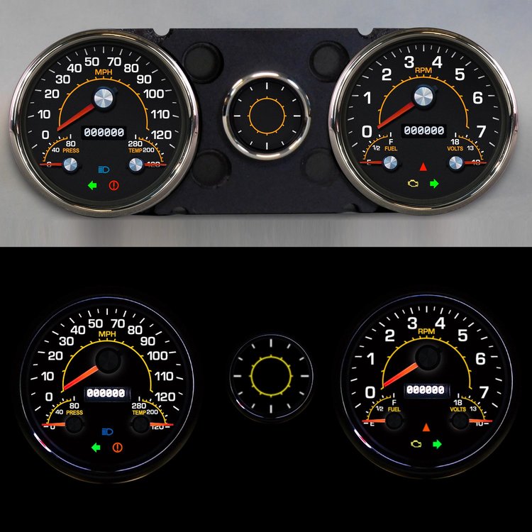 74208-01 M-102 Series Direct-Fit Gauge Kit, 71-77 GM G-Vans, Black