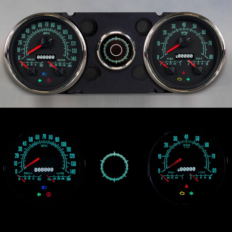 74269-01 1969 Series Direct-Fit Gauge Kit, 71-77 GM G-Vans, Black