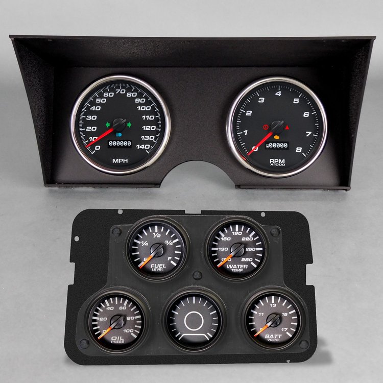 77011-01 Performance Ii Series Direct-Fit Gauge Kit, Chevrolet Corvette, Black