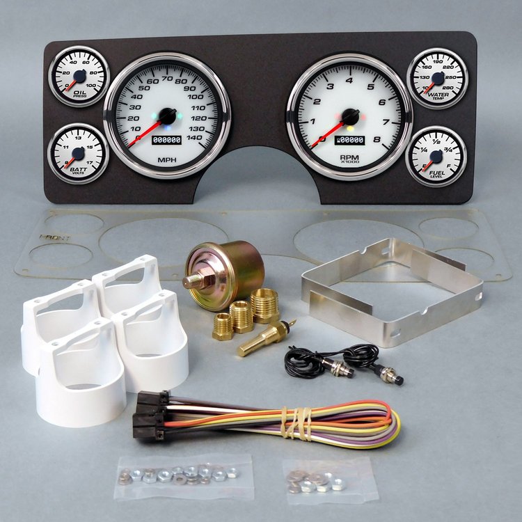 77011-03 Performance Ii Series Direct-Fit Gauge Kit, Chevrolet Corvette, White