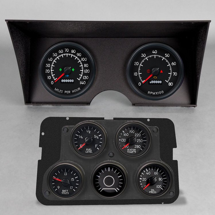 77411-01 Aviator Series Direct-Fit Gauge Kit, Chevrolet Corvette, Black