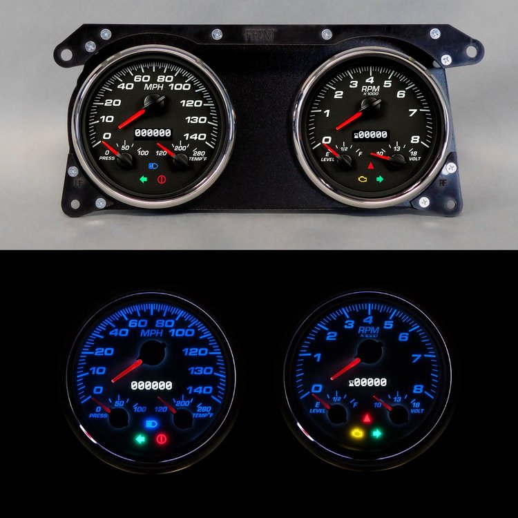 78202-01 Performance Ii Series Direct-Fit Gauge Kit, 78-90 GM G-Vans, Black