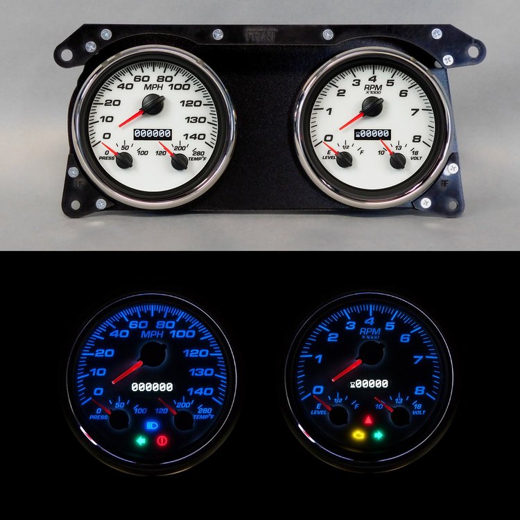 78202-03 Performance Ii Series Direct-Fit Gauge Kit, 78-90 GM G-Vans, White