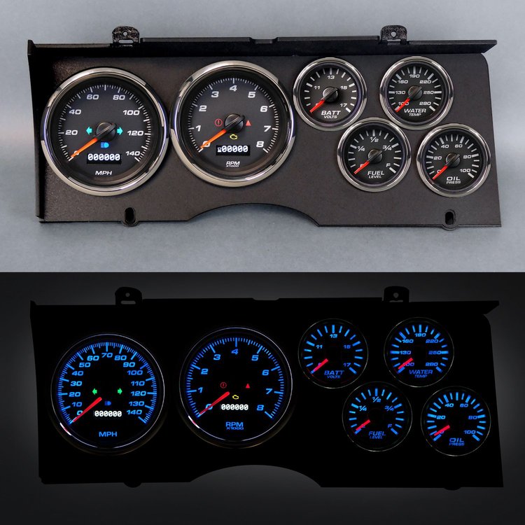 78221-01 Performance Ii Series Direct-Fit Gauge Kit, Chevy Malibu/El Cam/ Monte 78-81, Black