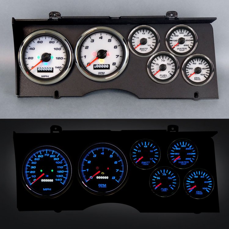 78221-03 Performance Ii Series Direct-Fit Gauge Kit, Chevy Malibu/El Cam/ Monte 78-81, White