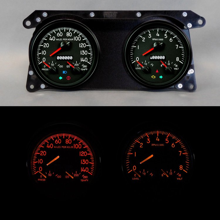 78244-01 Aviator Series Direct-Fit Gauge Kit, 78-90 GM G-Vans, Black