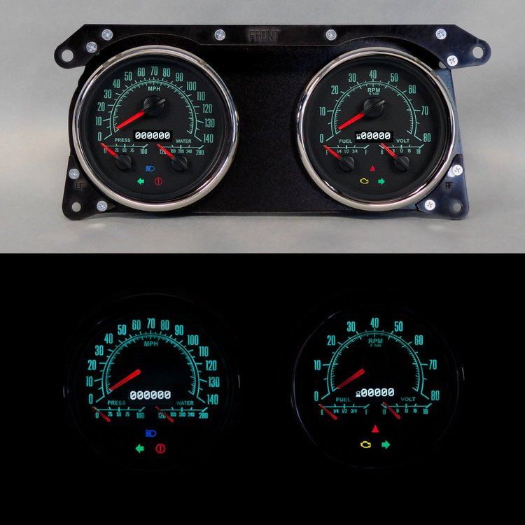 78269-01 1969 Series Direct-Fit Gauge Kit, 78-90 GM G-Vans, Black