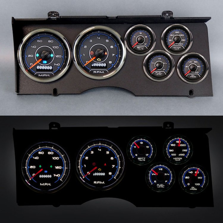 78321-05 CFR Blueline Series Direct-Fit Gauge Kit, Chevy Malibu/El Cam/ Monte 78-81, Blue