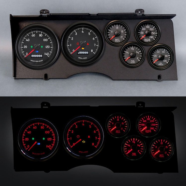 78421-01 Aviator Series Direct-Fit Gauge Kit, Chevy Malibu/El Cam/ Monte 78-81, Black