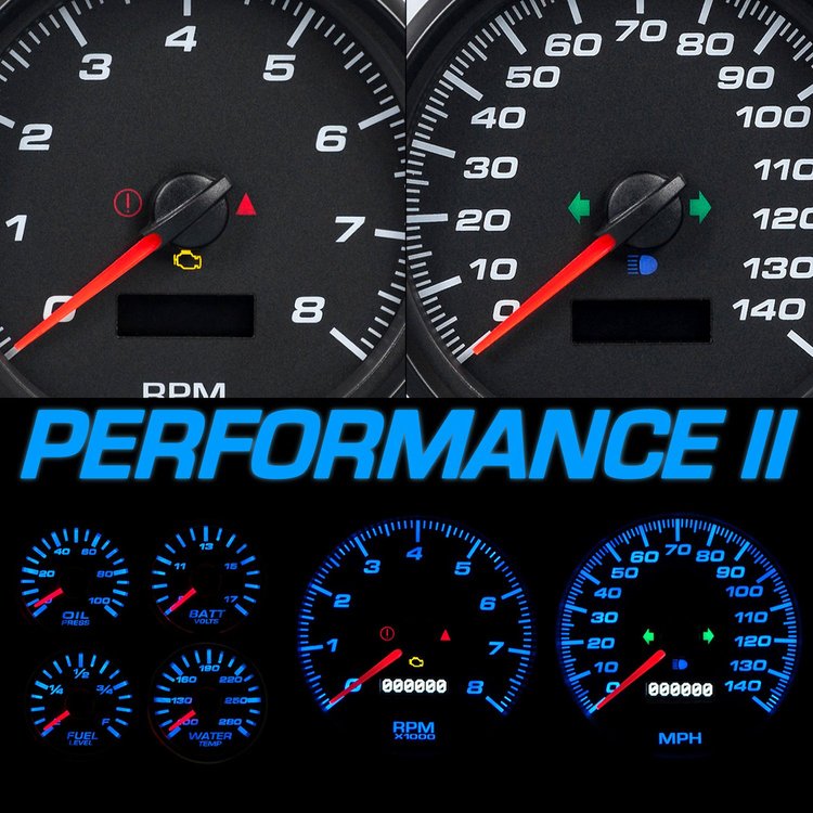 79026-01 Performance Ii Series Direct-Fit Gauge Kit, Ford Truck 73-79, Black