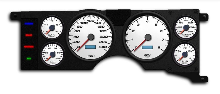 79211-03M Performance Ii Series Direct-Fit Gauge Kit, Ford Mustang 79-86, White
